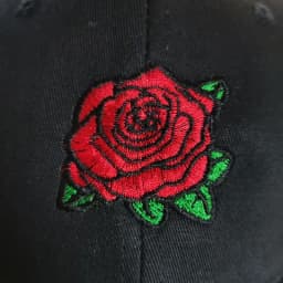 image-Rose Embroidered Baseball Cap - Pink Cotton Adjustable