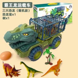 image-Dinosaur Dump Truck Toy Set - Inertial Model for Boys 3-6