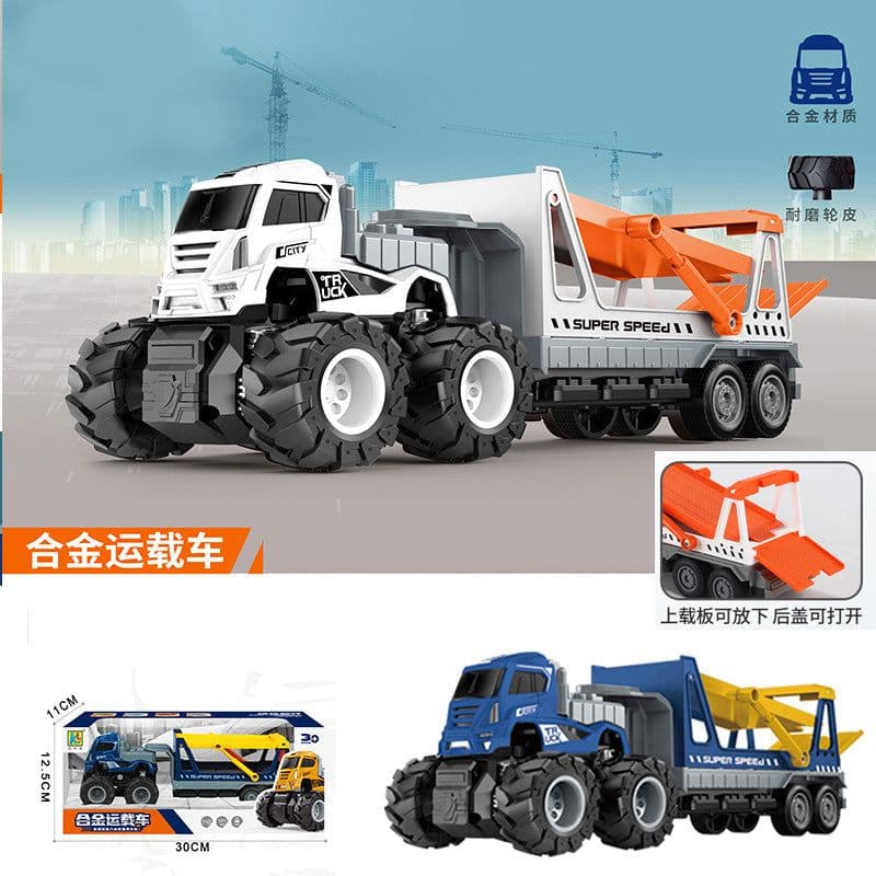 image-Dinosaur Dump Truck Toy Set - Inertial Model for Boys 3-6