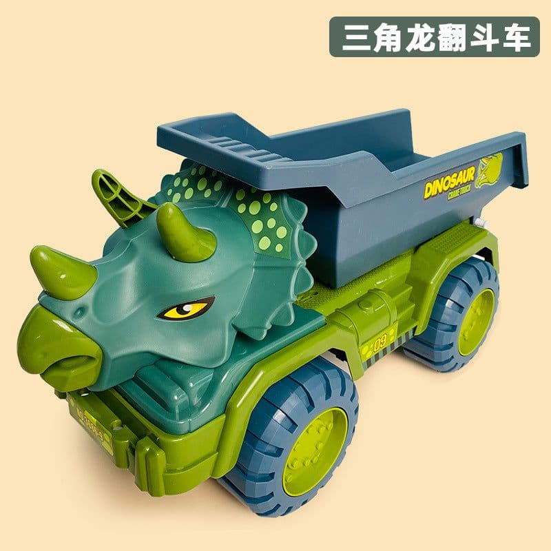 image-Dinosaur Dump Truck Toy Set - Inertial Model for Boys 3-6