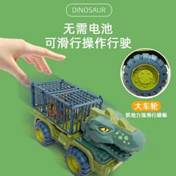 image-Dinosaur Dump Truck Toy Set - Inertial Model for Boys 3-6
