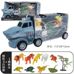 image-Dinosaur Dump Truck Toy Set - Inertial Model for Boys 3-6