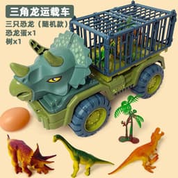 image-Dinosaur Dump Truck Toy Set - Inertial Model for Boys 3-6