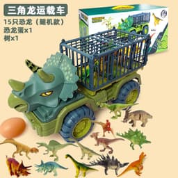 image-Dinosaur Dump Truck Toy Set - Inertial Model for Boys 3-6