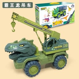 image-Dinosaur Dump Truck Toy Set - Inertial Model for Boys 3-6