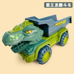 image-Dinosaur Dump Truck Toy Set - Inertial Model for Boys 3-6