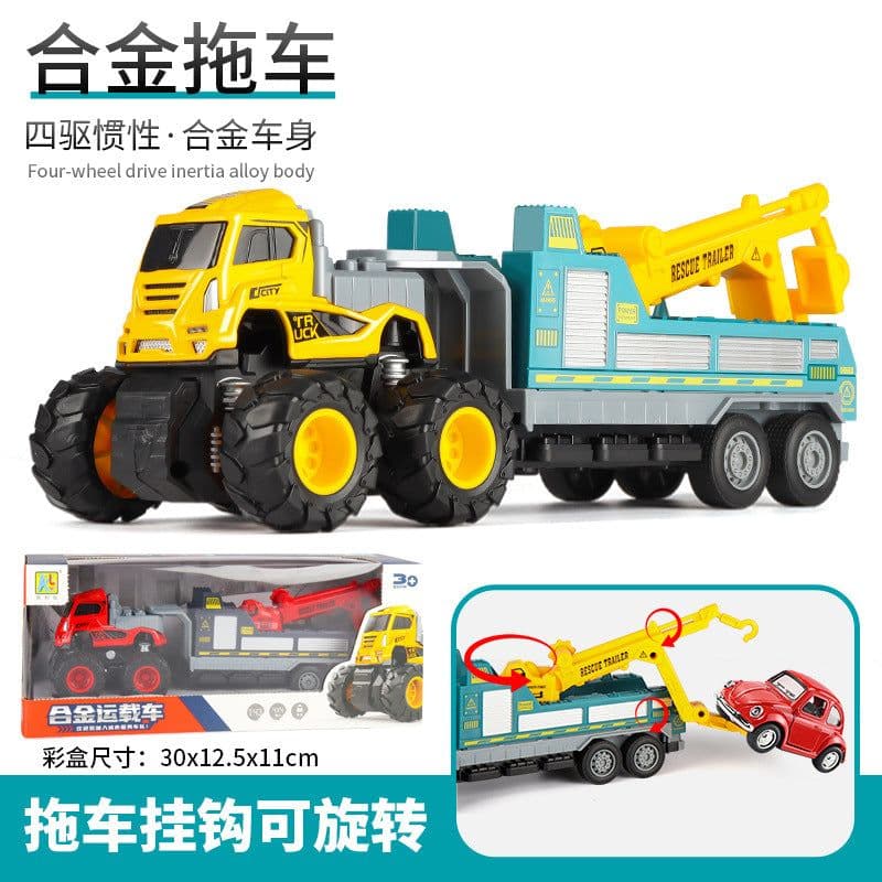 image-Dinosaur Dump Truck Toy Set - Inertial Model for Boys 3-6