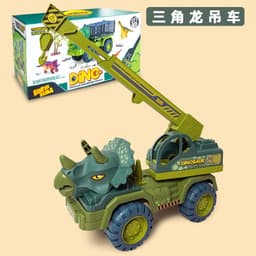 image-Dinosaur Dump Truck Toy Set - Inertial Model for Boys 3-6
