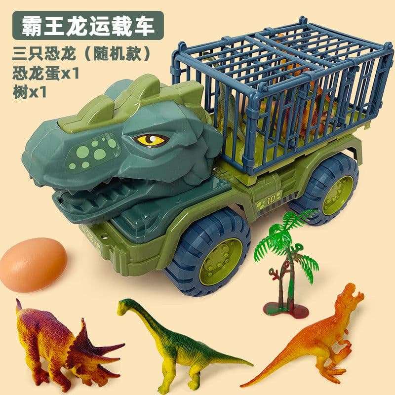 image-Dinosaur Dump Truck Toy Set - Inertial Model for Boys 3-6