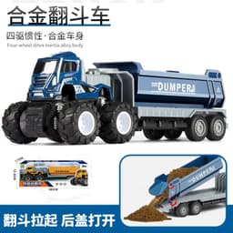 image-Dinosaur Dump Truck Toy Set - Inertial Model for Boys 3-6
