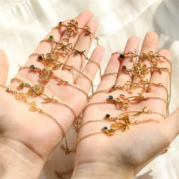 image-Stainless Steel Flower Bracelet - December Gold Women's