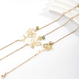 image-Stainless Steel Flower Bracelet - December Gold Women's