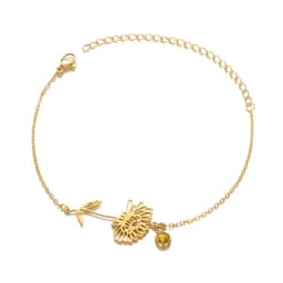 image-Stainless Steel Flower Bracelet - December Gold Women's