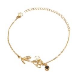 image-Stainless Steel Flower Bracelet - December Gold Women's