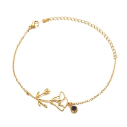 image-Stainless Steel Flower Bracelet - December Gold Women's