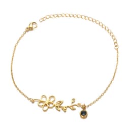 image-Stainless Steel Flower Bracelet - December Gold Women's