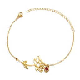 image-Stainless Steel Flower Bracelet - December Gold Women's