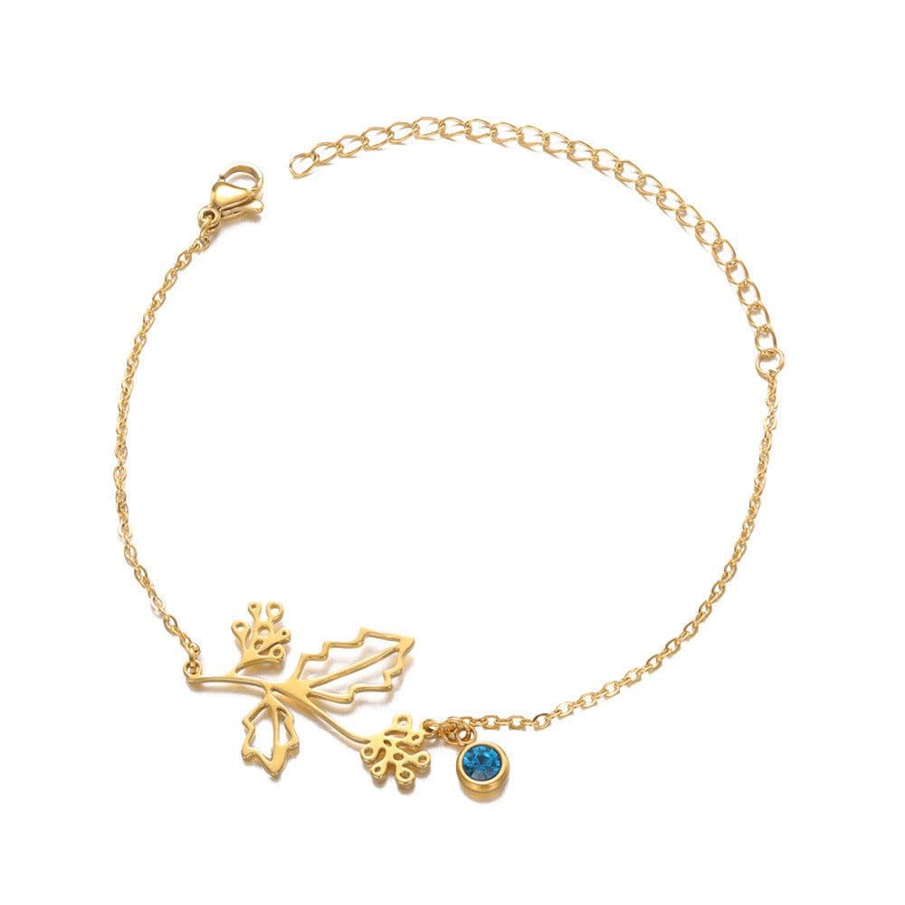 image-Stainless Steel Flower Bracelet - December Gold Women's