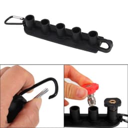 image-High-pressure car wash water gun head five-color cleaning machine nozzle quick connector 1/4 quick-plug nozzle holster with base lock