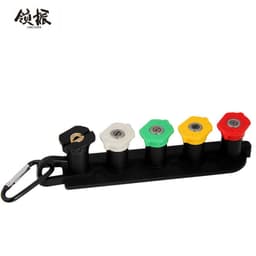 image-High-pressure car wash water gun head five-color cleaning machine nozzle quick connector 1/4 quick-plug nozzle holster with base lock