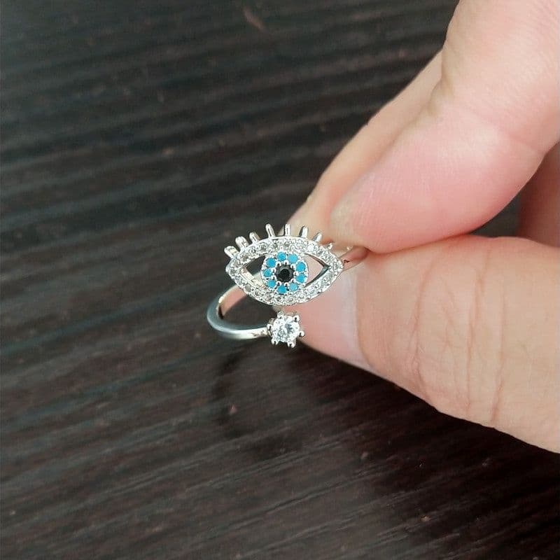 image-Ewing Valley Blue Eye Ring Silver Adjustable