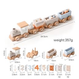 image-Wooden Birthday Train Toy - Baby Milestone Photo Prop