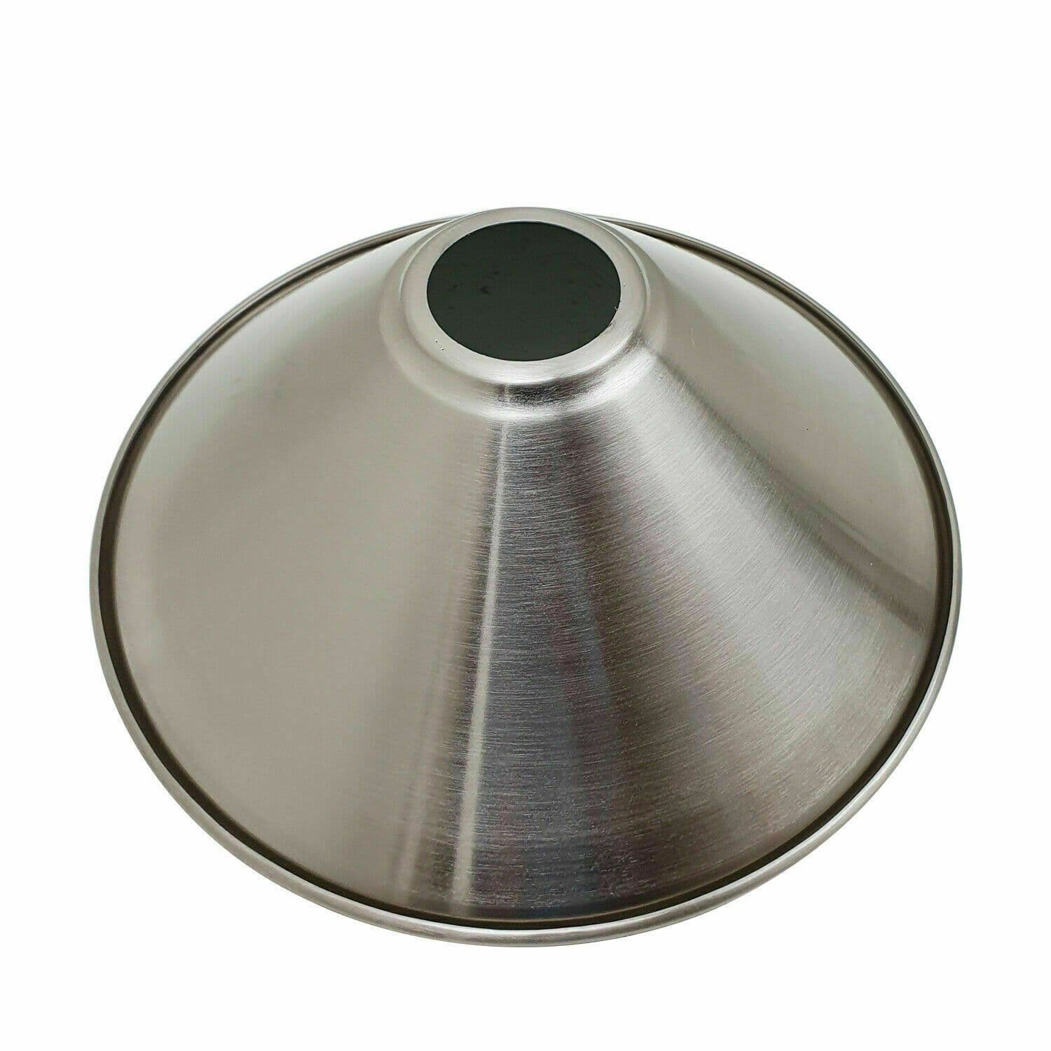 image-Chrome Cone Lamp Shade Metal Light Shade With Free Reducer Plate E26~1689