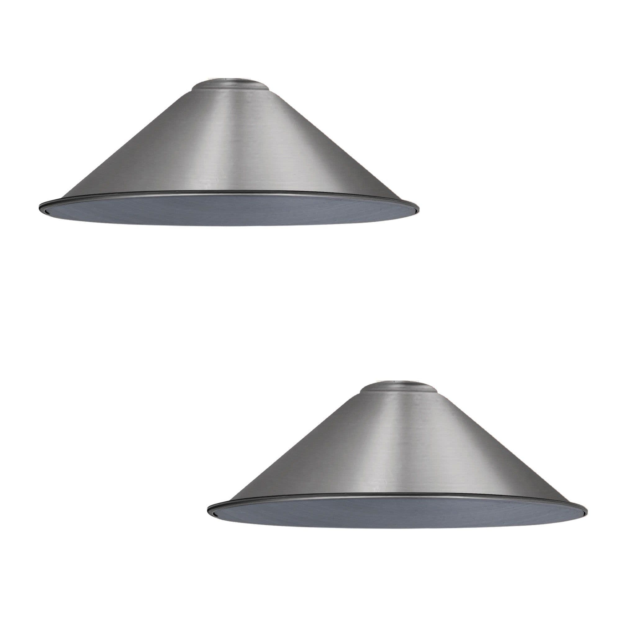 image-Chrome Cone Lamp Shade Metal Light Shade With Free Reducer Plate E26~1689