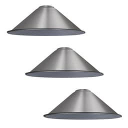 image-Chrome Cone Lamp Shade Metal Light Shade With Free Reducer Plate E26~1689