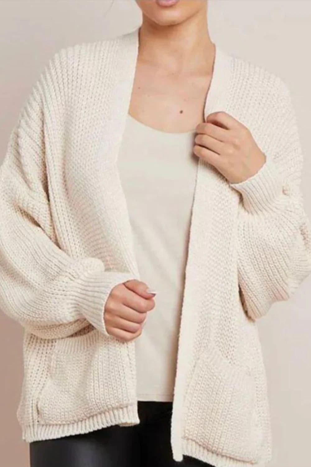 image-Crop Balloon Pocket Cardigan
