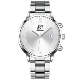 image-Fashion Men's Casual Business Calendar Stainless Steel Watch