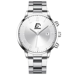 image-Fashion Men's Casual Business Calendar Stainless Steel Watch