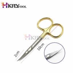 image-High Quality 9.5CM bend head Ordinary medical surgical eye scissors beauty scissors cut tissue scissors