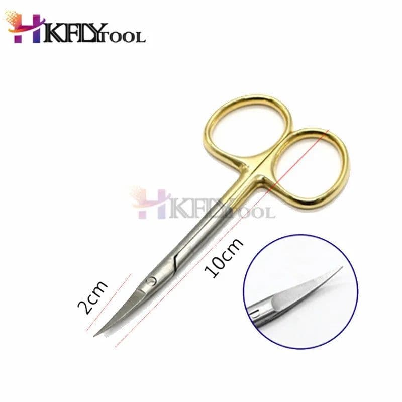 image-High Quality 9.5CM bend head Ordinary medical surgical eye scissors beauty scissors cut tissue scissors