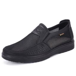 image-Men's Summer Casual Mesh Shoes Breathable Cloth Shoes Old Beijing Style