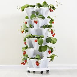 image-PP Flower Pot - Brick Red 24cm Strawberry Planter