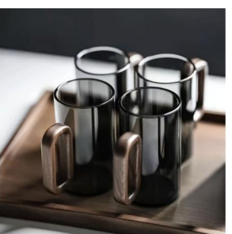 image-Household Borosilicate Glass Smoky Gray Water Cup