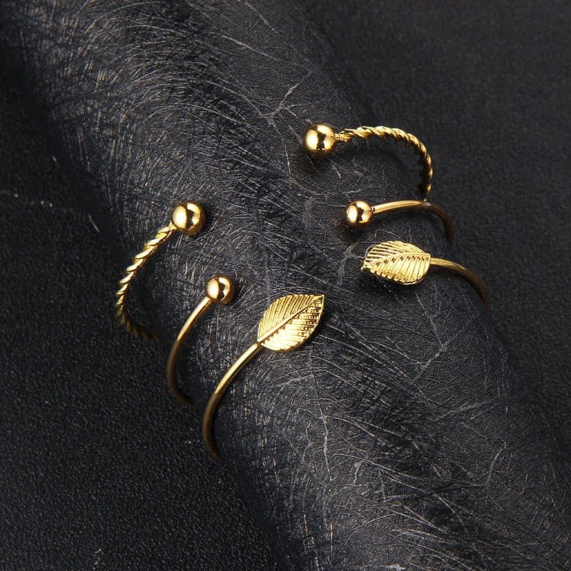image-Trio of Bracelets leaf ball alloy bracelet / bracelet three-piece suit set men and women
