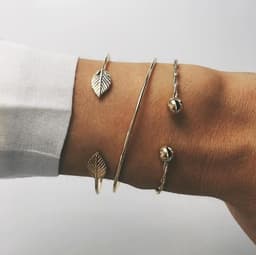 image-Trio of Bracelets leaf ball alloy bracelet / bracelet three-piece suit set men and women