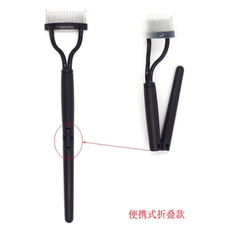 image-Eyebrow Brush with Steel Needles - Portable Eyelash Comb Tool