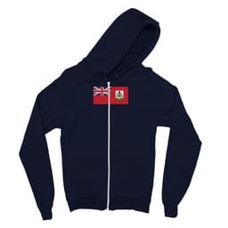 image-Drapeau des Bermudes - Sweat à capuche unisexe classique à fermeture