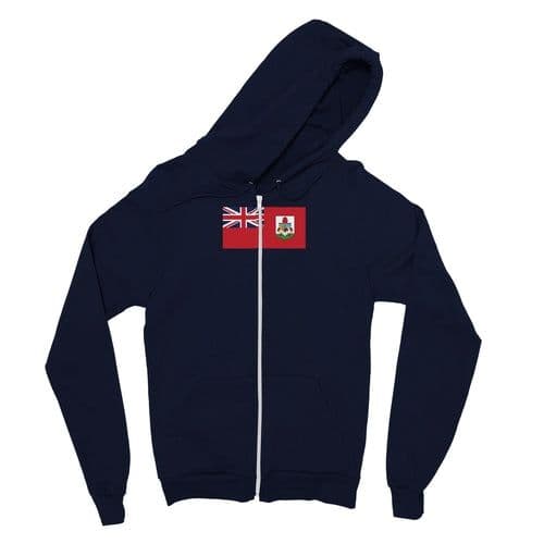 image-Drapeau des Bermudes - Sweat à capuche unisexe classique à fermeture