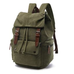 image-Canvas Army Green Backpack Computer Bag Korean Trendy Travel Backpack Womens