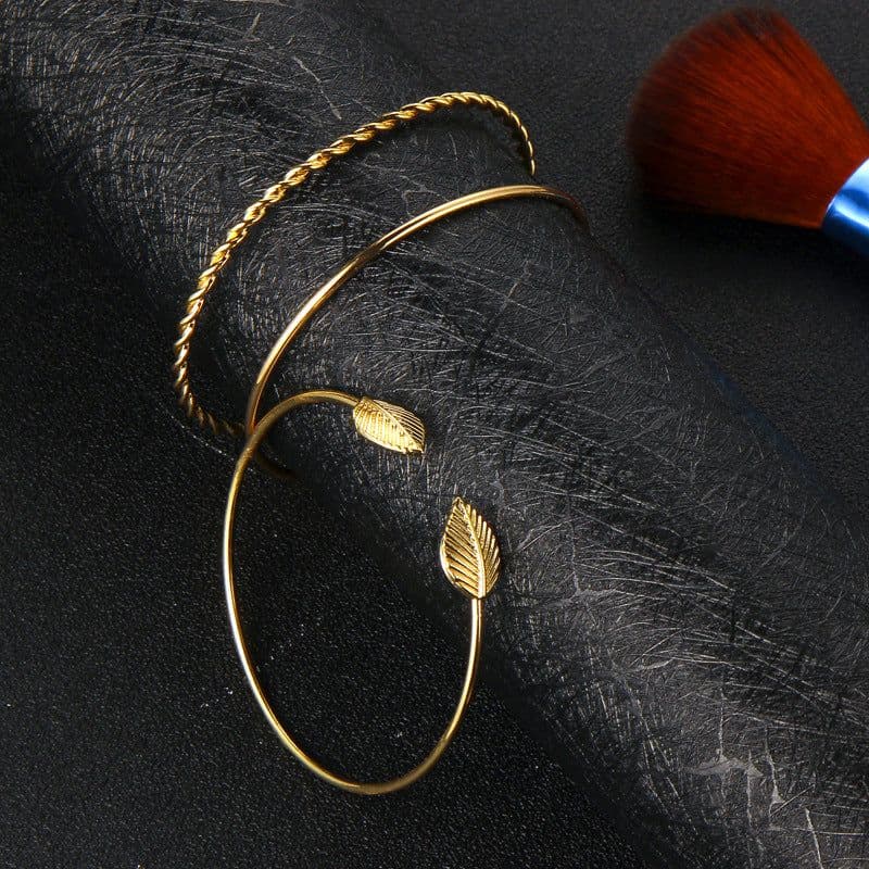 image-Trio of Bracelets leaf ball alloy bracelet / bracelet three-piece suit set men and women