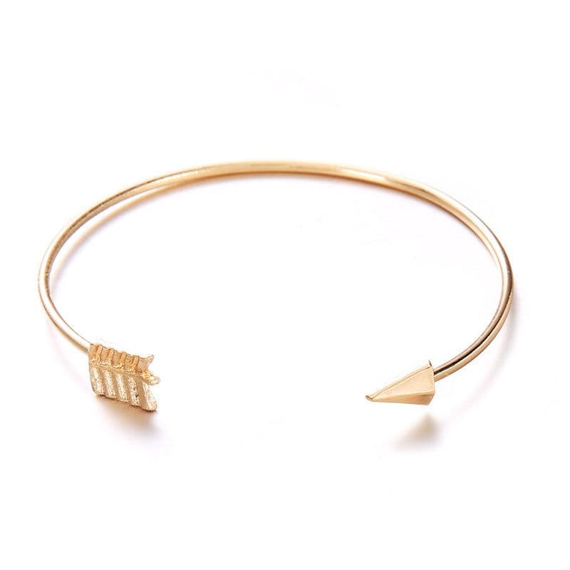 image-2018 Japanese and Korean fashion new women's arrow knotted open bracelet set big street shooting Europe and the United States wholesale