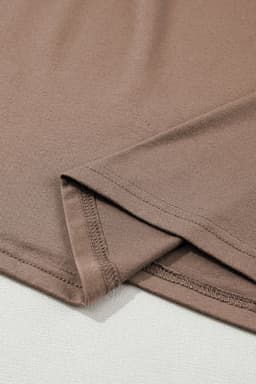 image-Solid Color T-Shirt & Wide Leg Pants Set - 2pcs - Comfortable Fabric