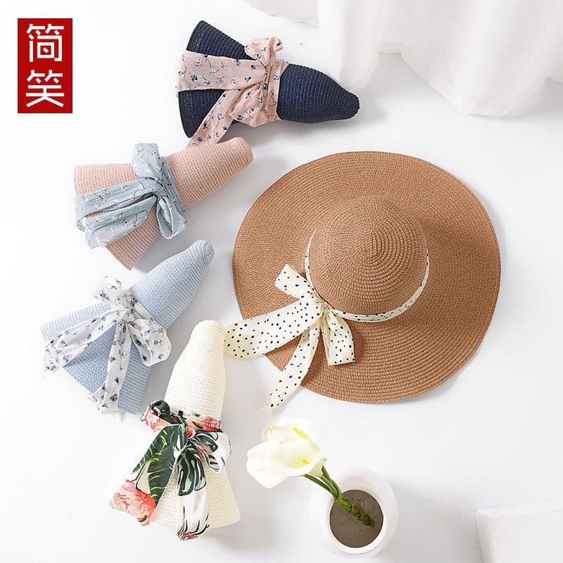 image-Big Brim Straw Hat Women Summer Khaki