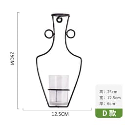 image-Nordic creative wall wrought iron wall hanging glass vase hydroponic wall decoration ornaments home living room dining room wall decoration