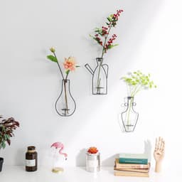 image-Nordic creative wall wrought iron wall hanging glass vase hydroponic wall decoration ornaments home living room dining room wall decoration