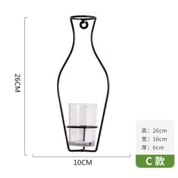 image-Nordic creative wall wrought iron wall hanging glass vase hydroponic wall decoration ornaments home living room dining room wall decoration